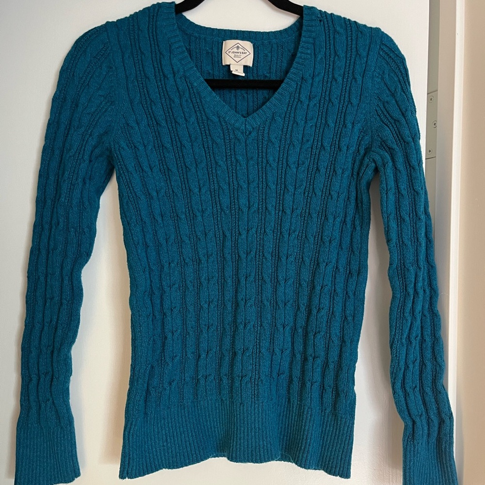 St. John's Bay Teal V-Neck Sweater